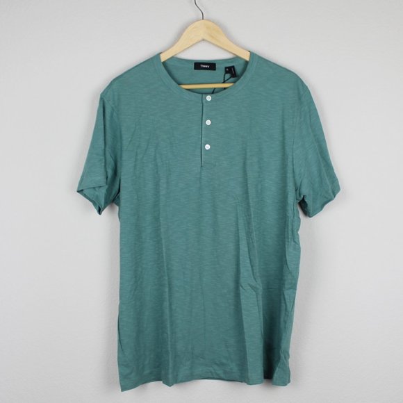 NWT Theory Slub Henley T-Shirt – Classic Casual Everyday Essential Top - Picture 2 of 9